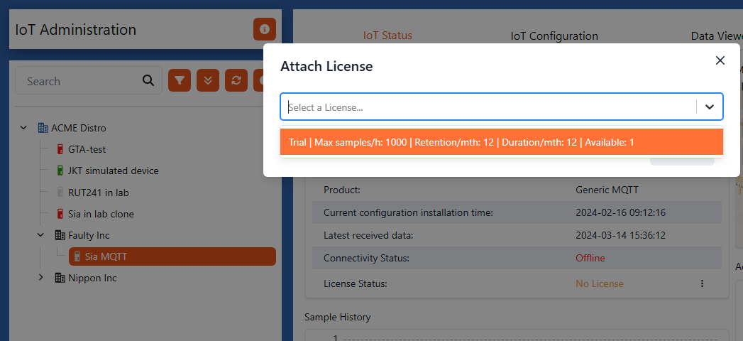 Attach license step 2