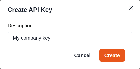 Create api key