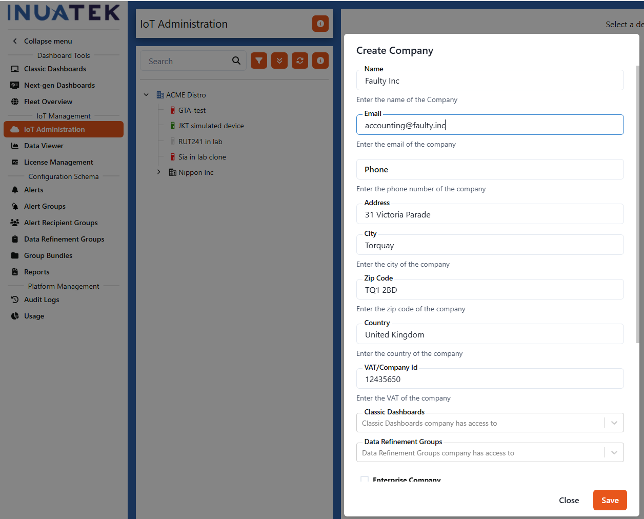 Creating a Customer Company