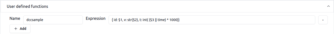 User defined function setup