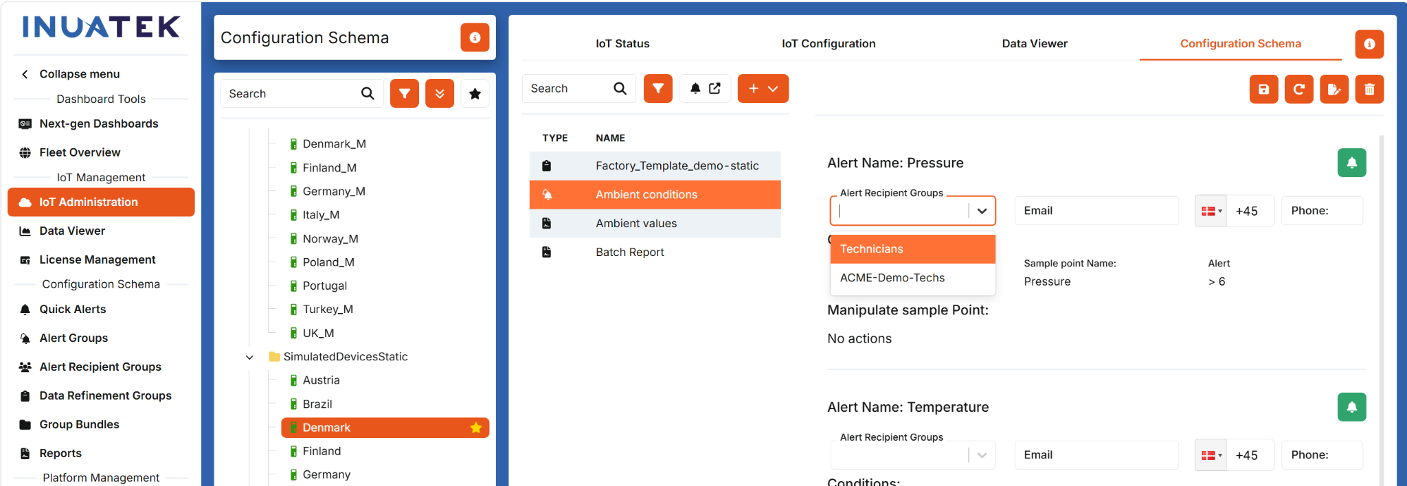Alert Group applied to a device